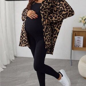 Leopard Print Maternity Jumpsuit